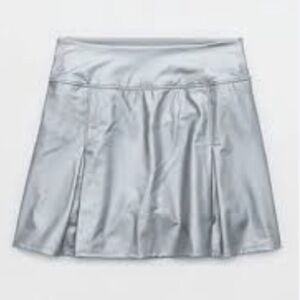 Offline By Aerie Real Luxe Faux Leather Mini Skirt Silver